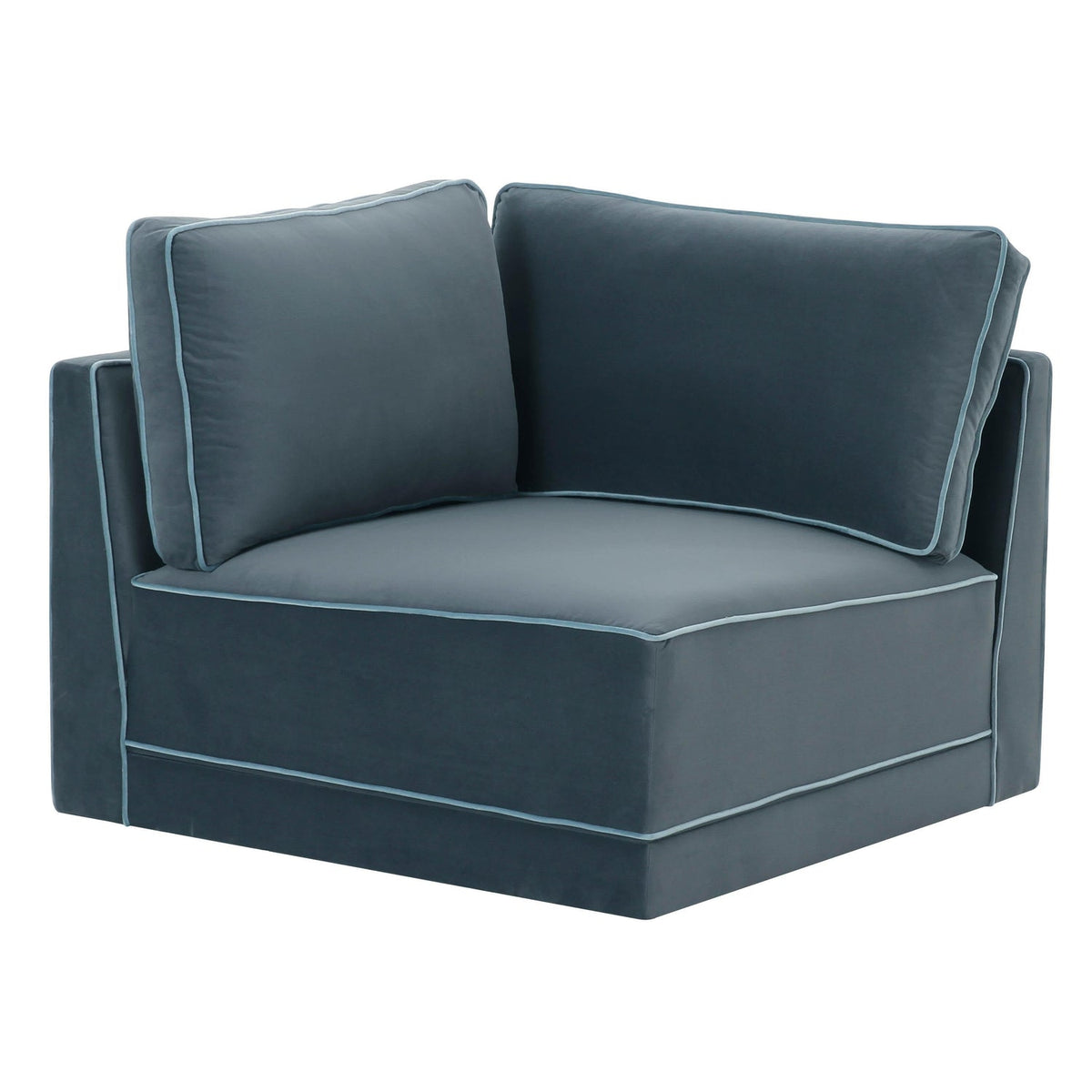TOV Furniture Willow Blue Performance Velvet Modular Corner Chair