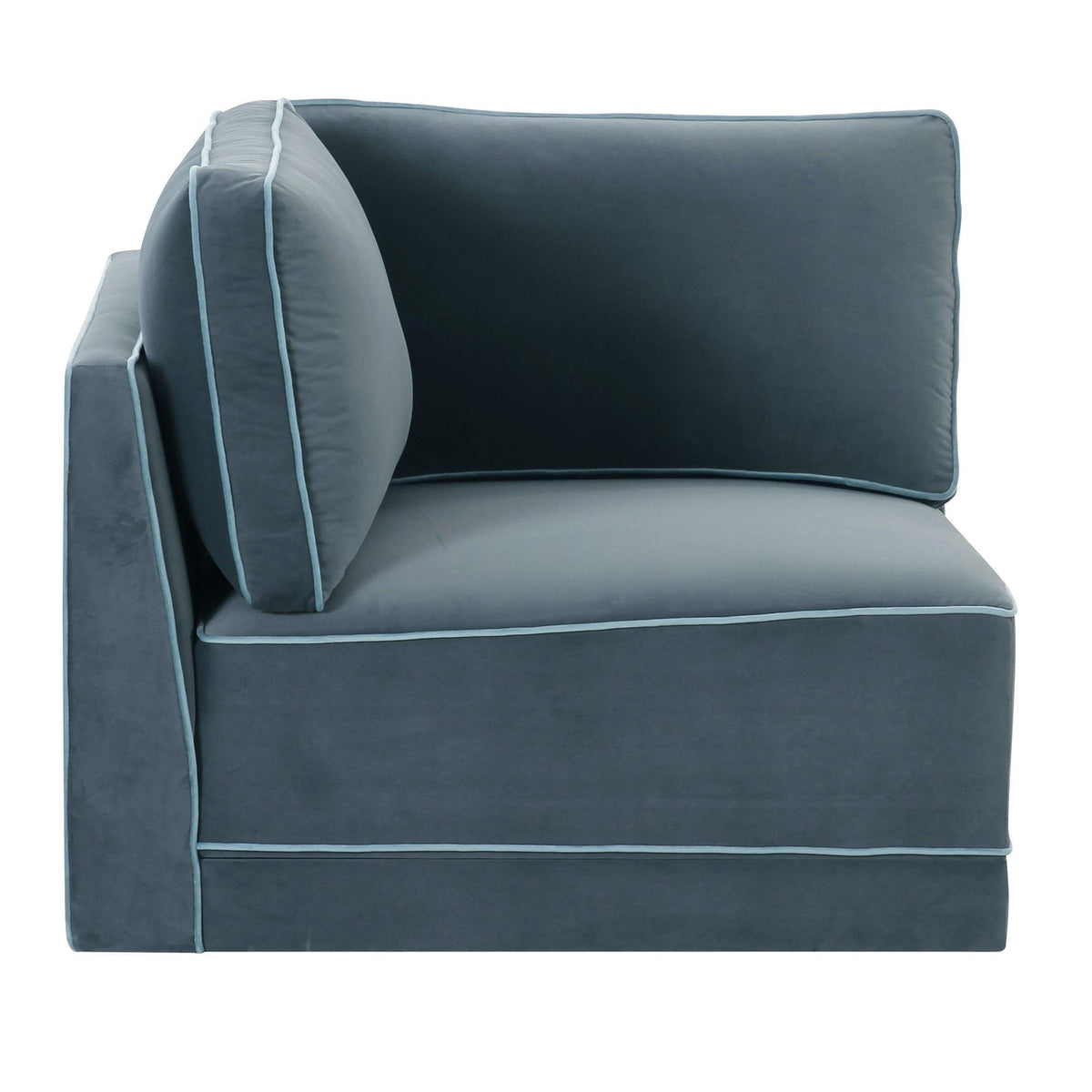 TOV Furniture Willow Blue Performance Velvet Modular Corner Chair