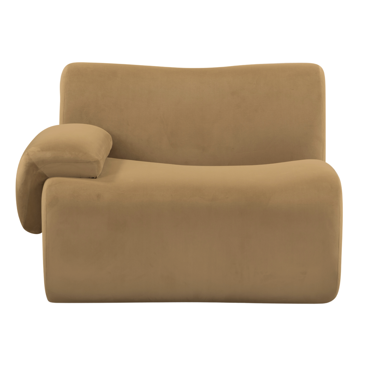 TOV Furniture Zenith Performance Velvet Modular Corner Chair in brown performance velvet, primary product view