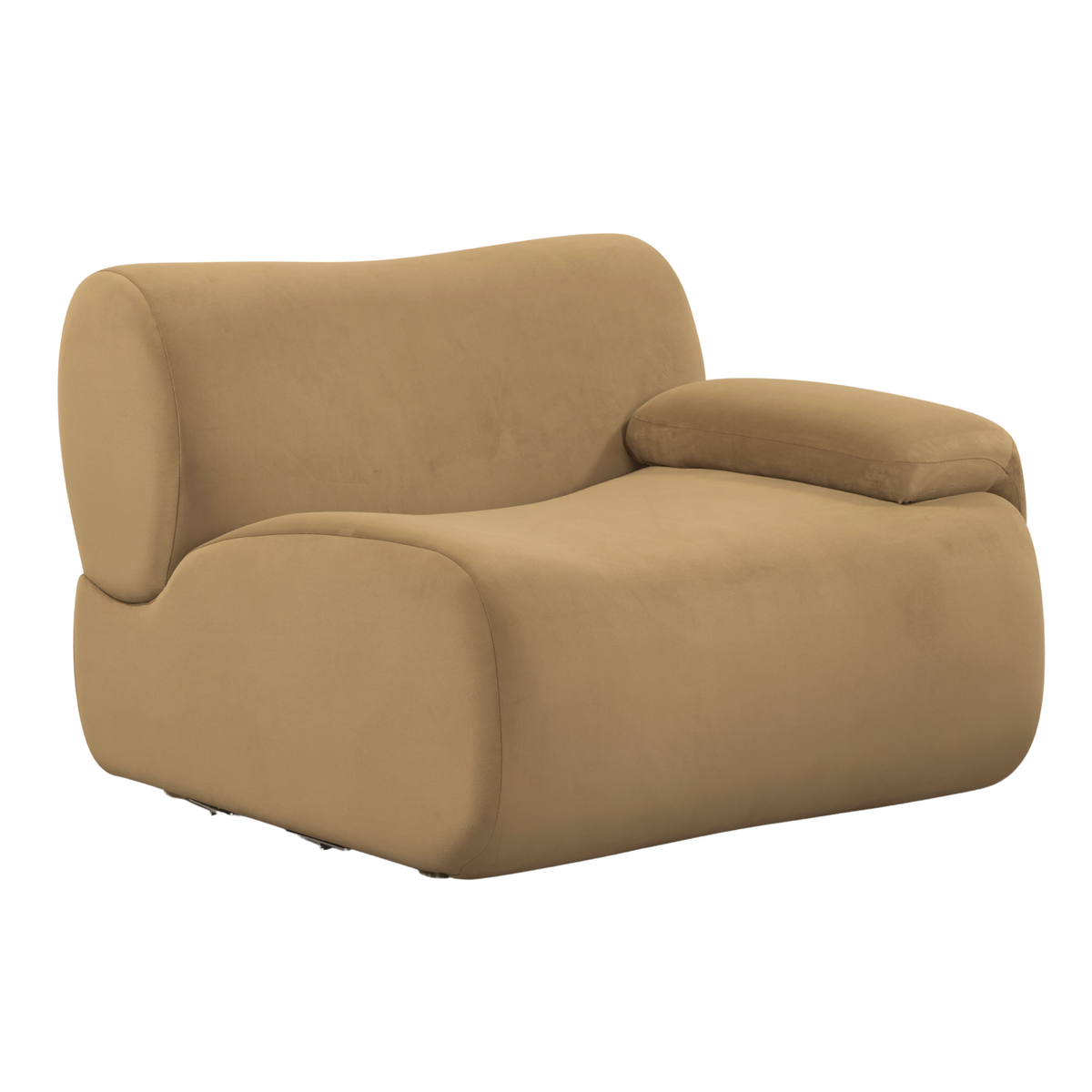TOV Furniture Zenith Performance Velvet Modular Corner Chair in brown performance velvet, primary product view