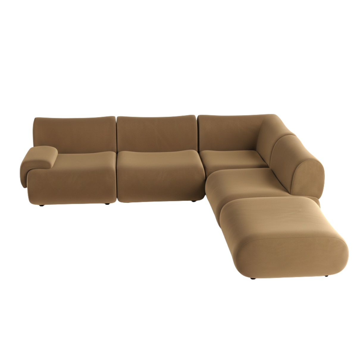 TOV Furniture Zenith Brown Performance Velvet Modular 5-Piece Sectional Sofa