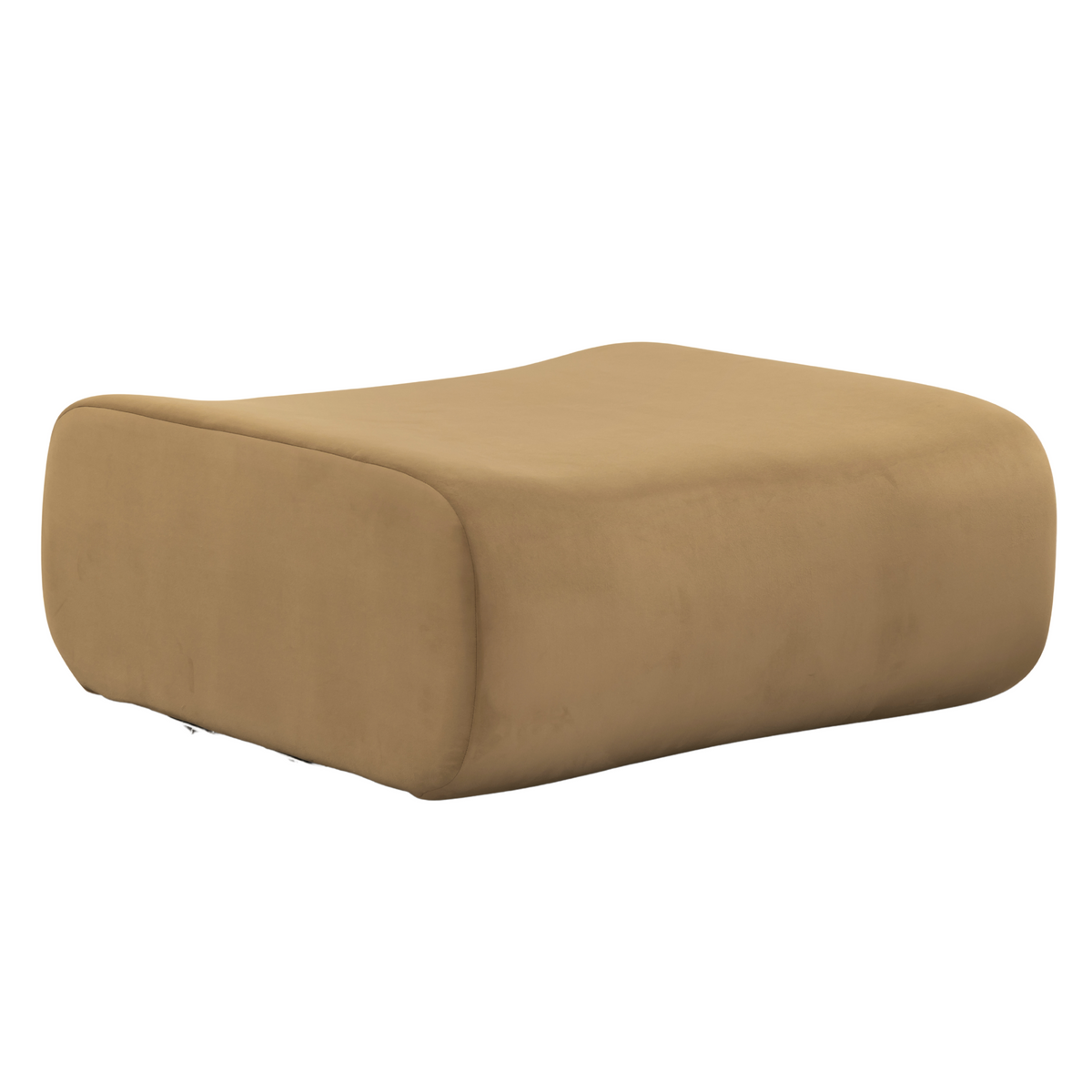 TOV Furniture Zenith Latte Brown Performance Velvet Ottoman in latte brown performance velvet, primary product view