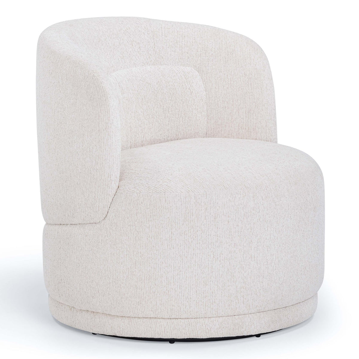 TOV Furniture Massa Beige Textured Performance Swivel Chair in textured beige fabric, primary product view