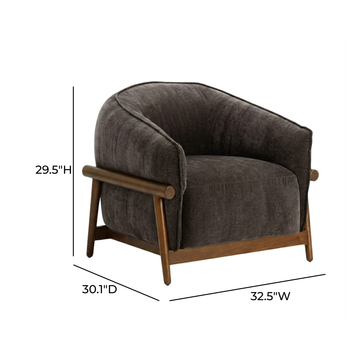 TOV Furniture Piedmont Gray Upcycled Chenille Accent Chair