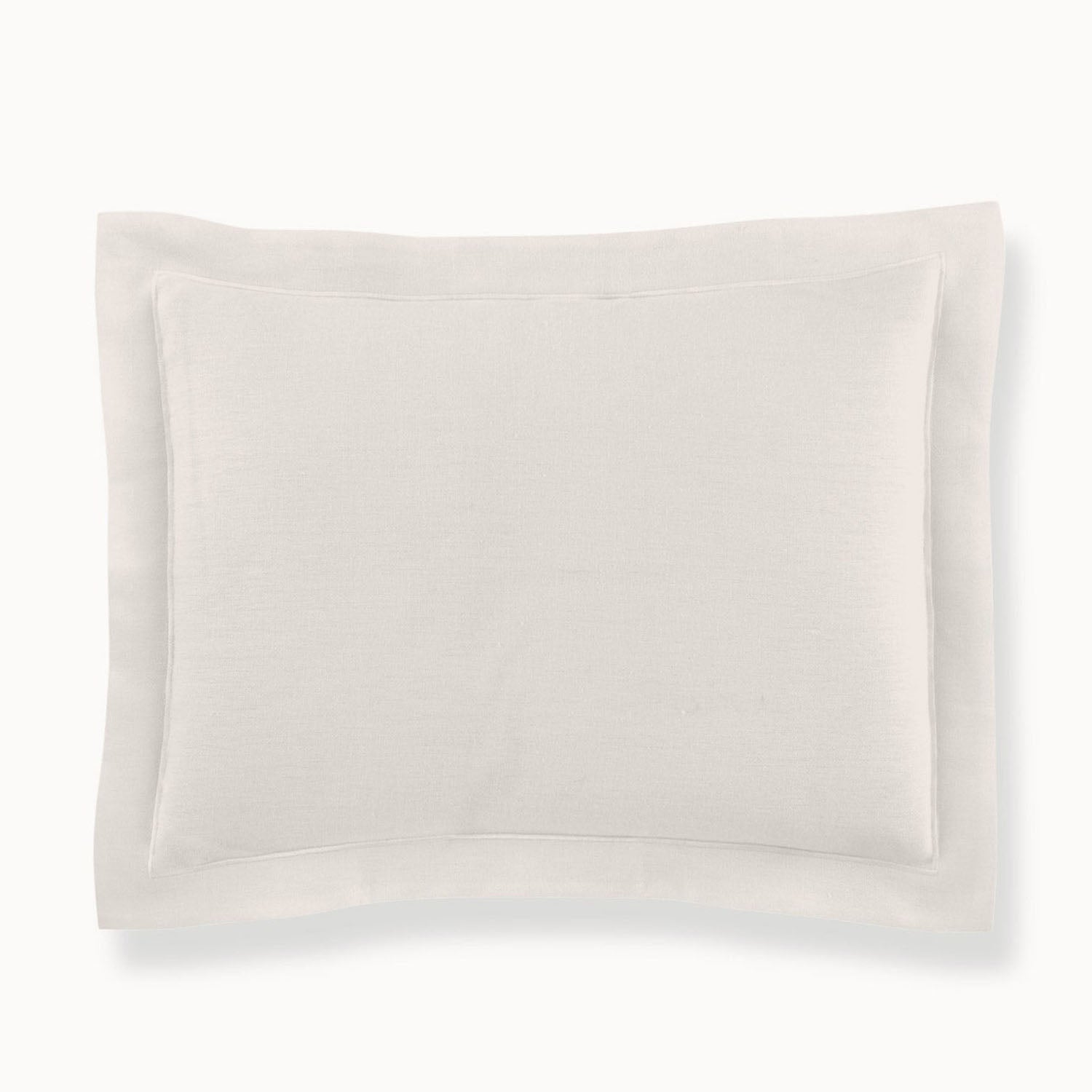Peacock Alley Rio Flanged Linen Pillow Sham 100% linen flanged pillow sham, angled view highlighting the drape