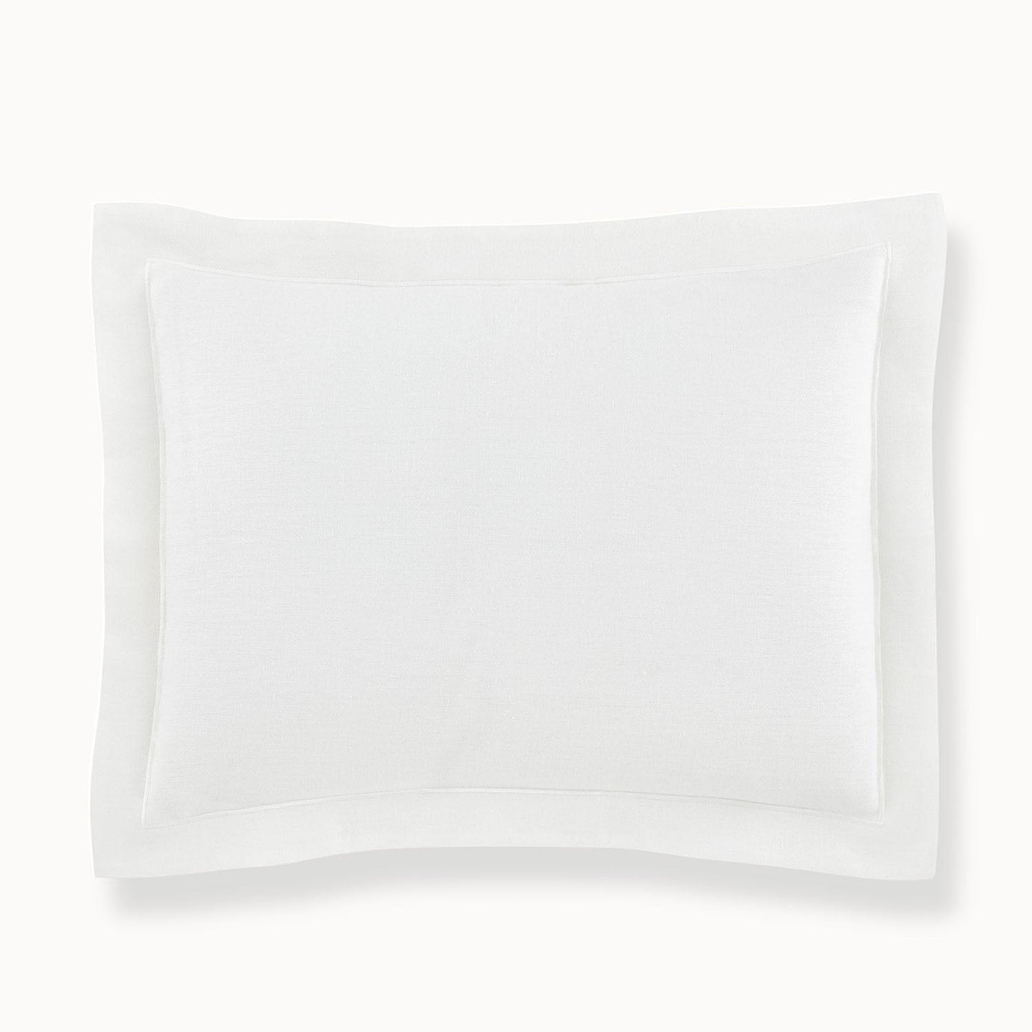 Peacock Alley Rio Flanged Linen Pillow Sham 100% linen flanged pillow sham, styled in a bright bedroom setting