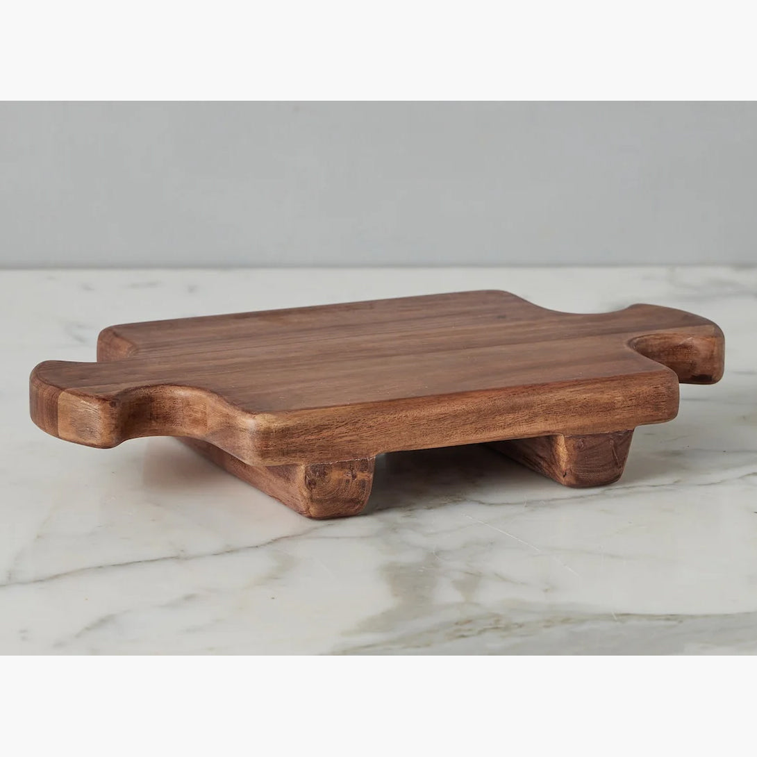 Etu Home Normandy Wood Riser Footed Tray