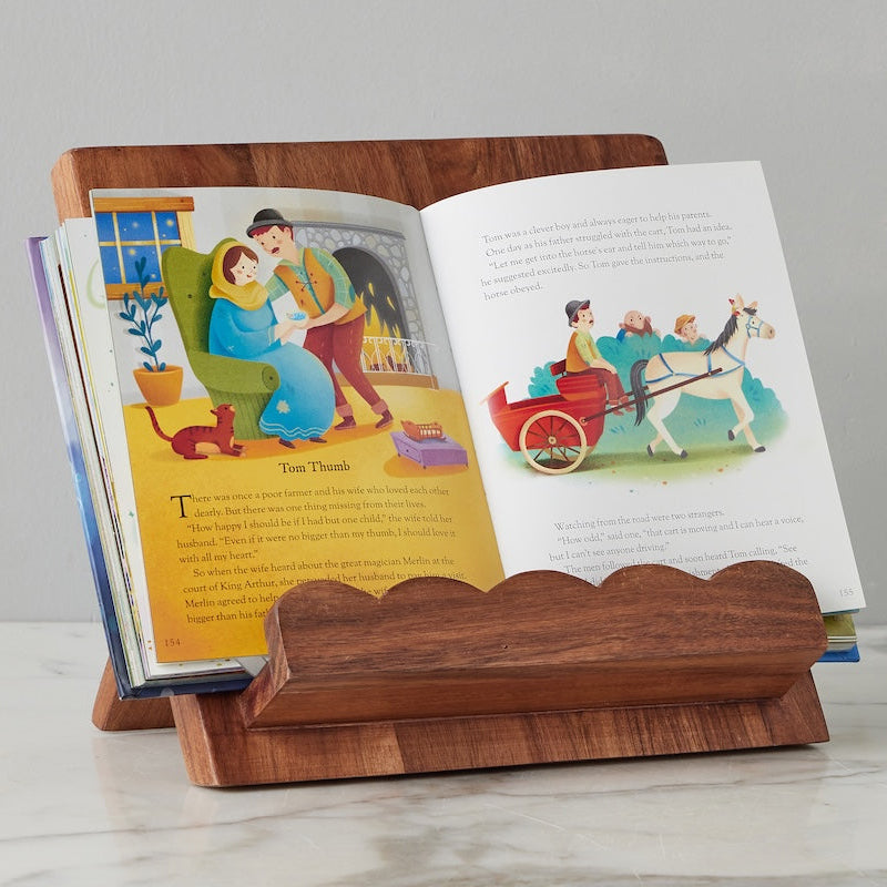 Etu Home Scalloped Wood Book Stand