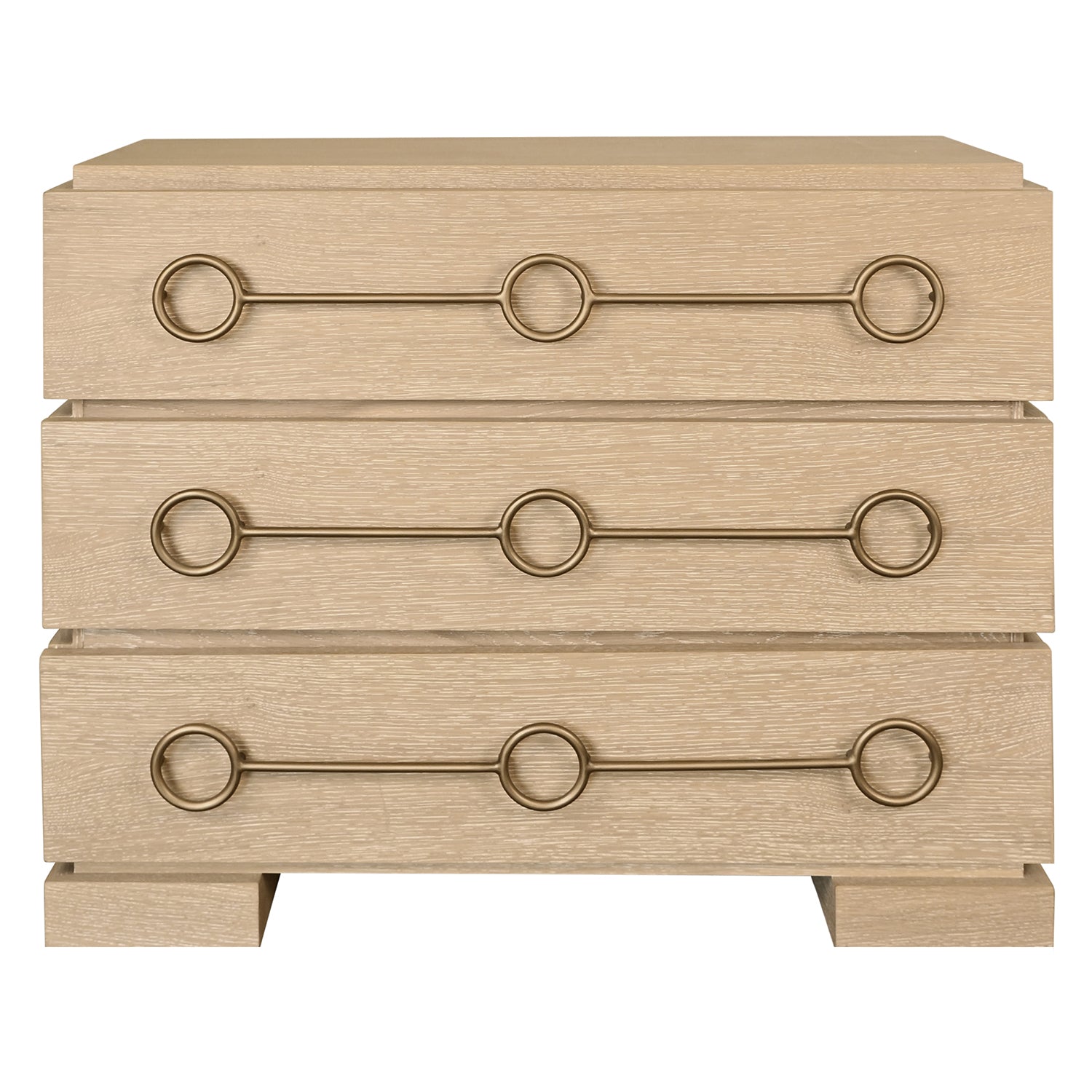 Worlds Away Roderick Cerused Oak Three Drawer Chest