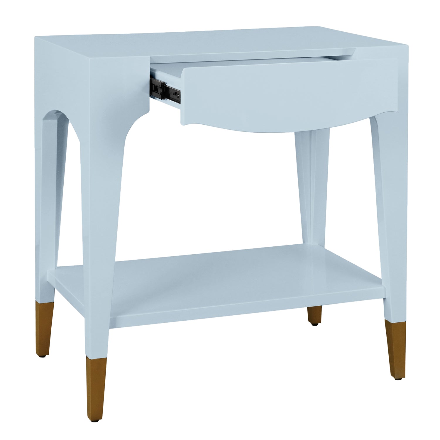 Worlds Away Ronny Light Blue One Drawer Side Table