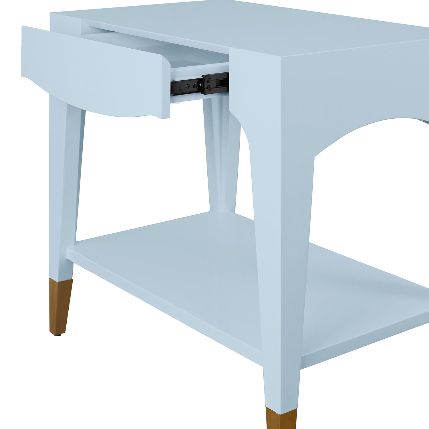 Worlds Away Ronny Light Blue One Drawer Side Table