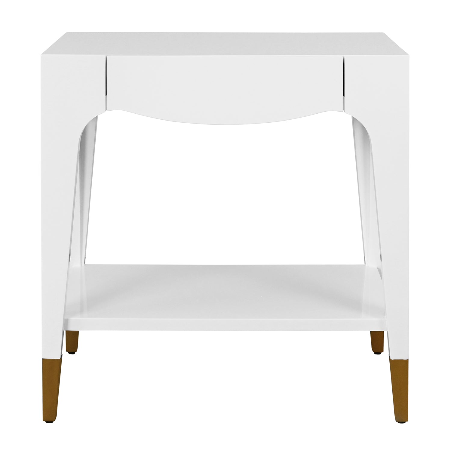 Worlds Away Ronny White One Drawer Side Table