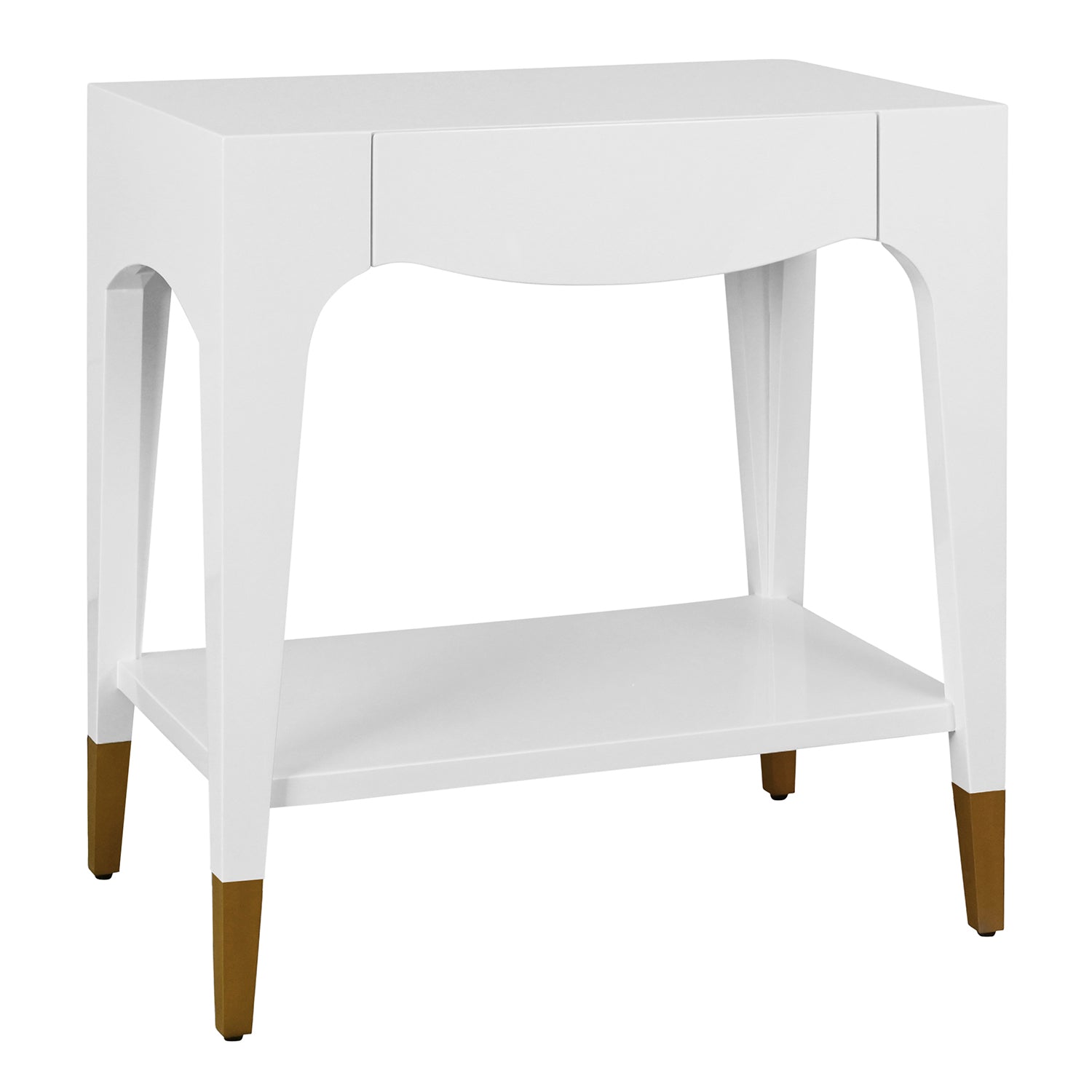 Worlds Away Ronny White One Drawer Side Table