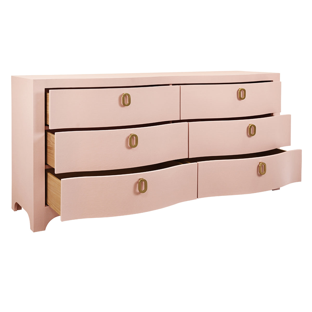 Worlds Away Rosie Pink 6 Drawer Chest