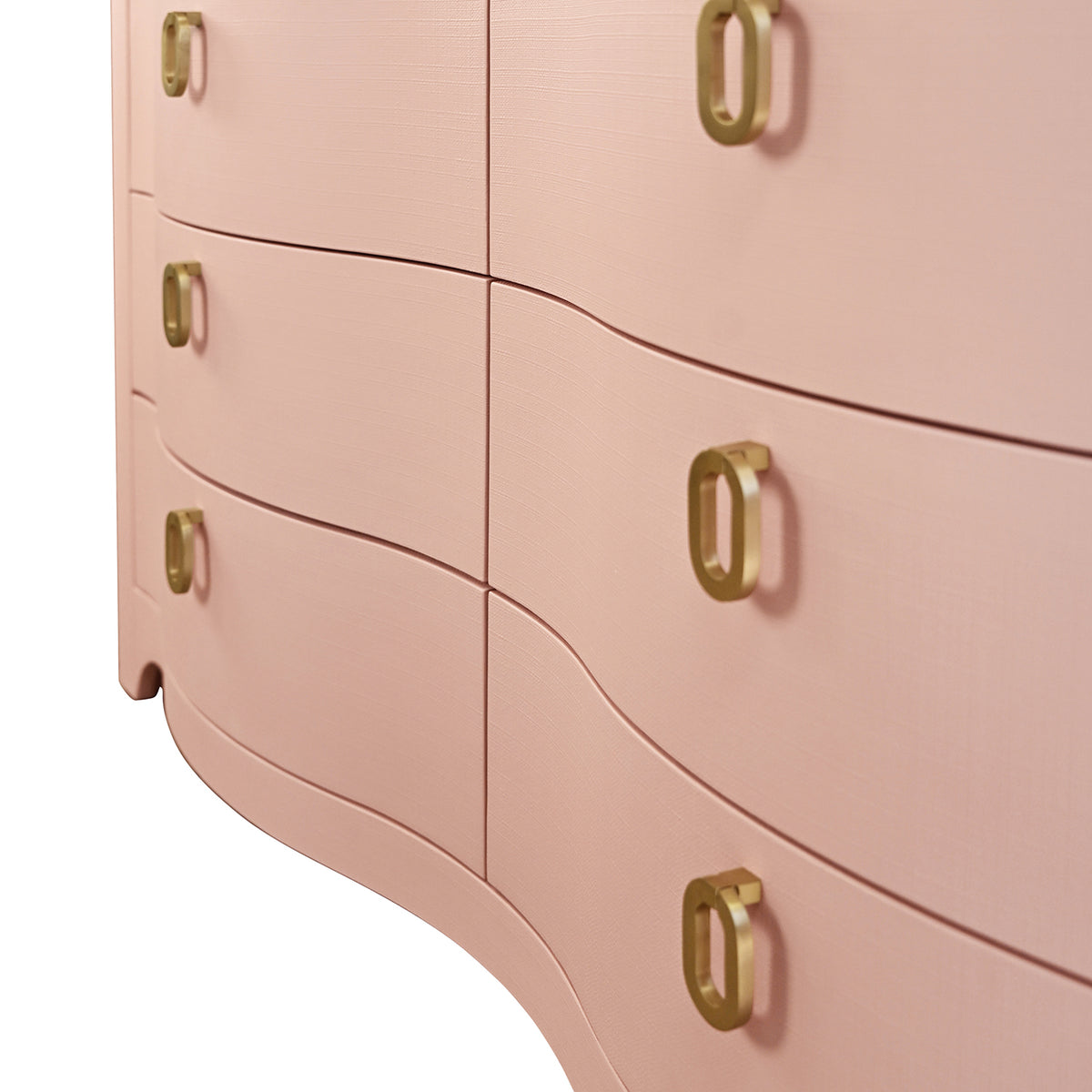 Worlds Away Rosie Pink 6 Drawer Chest