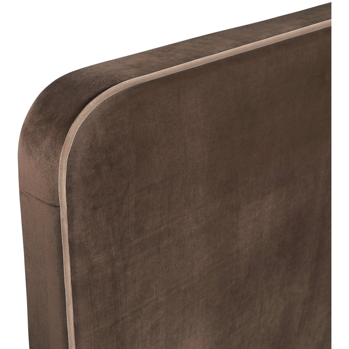 Rava Brown Beige Velvet Upholstered Bed