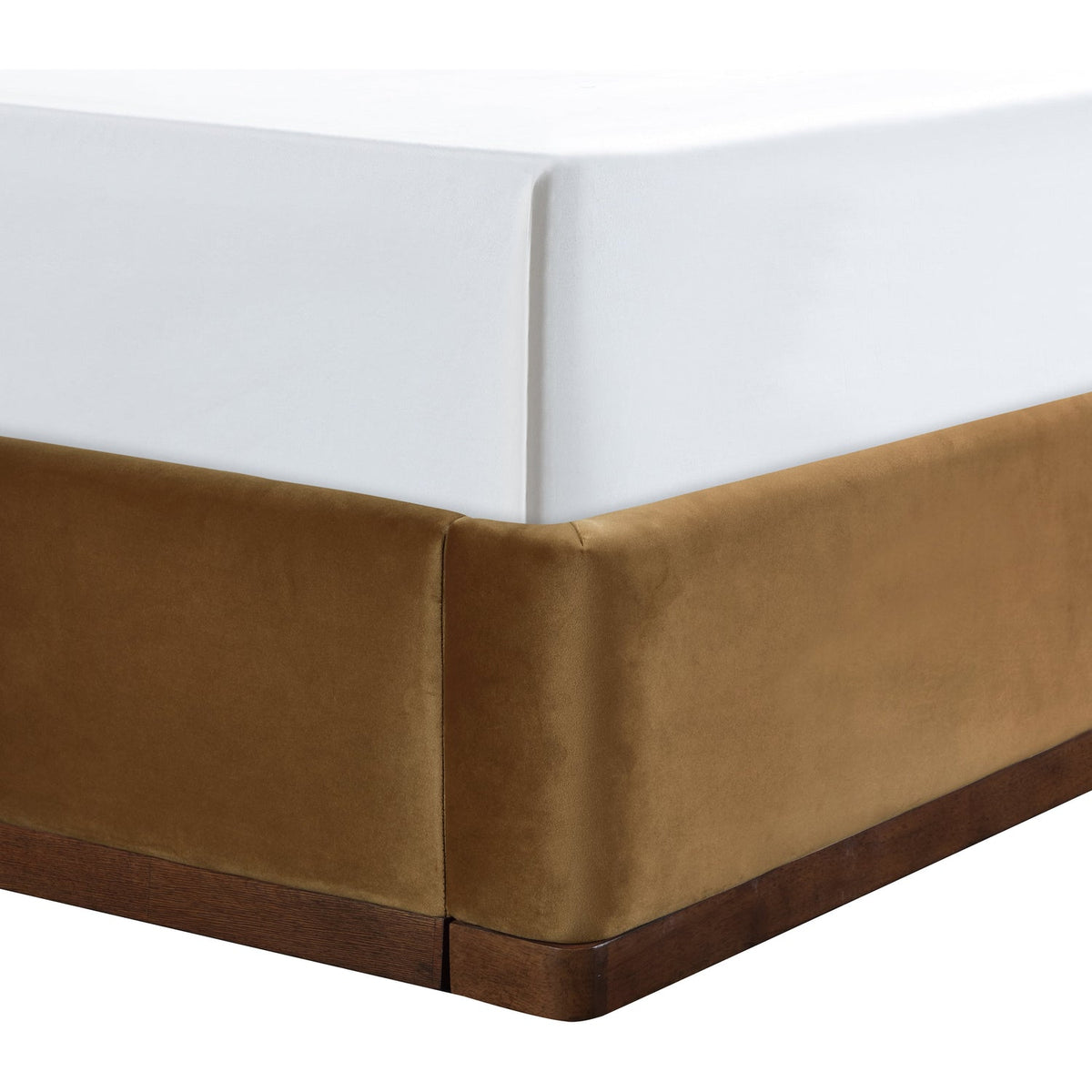 Rava Saddle Brown Velvet Upholstered Bed