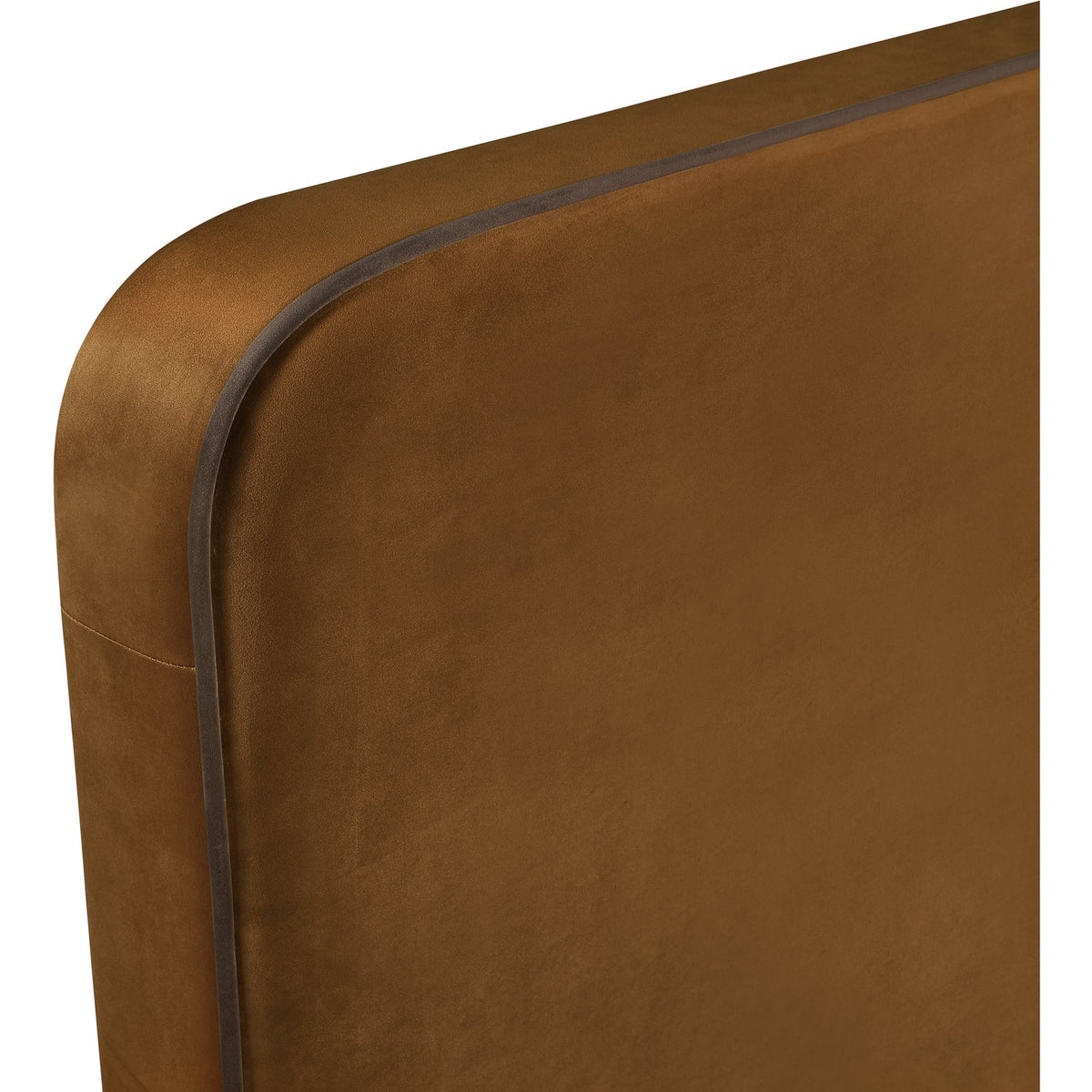Rava Saddle Brown Velvet Upholstered Bed