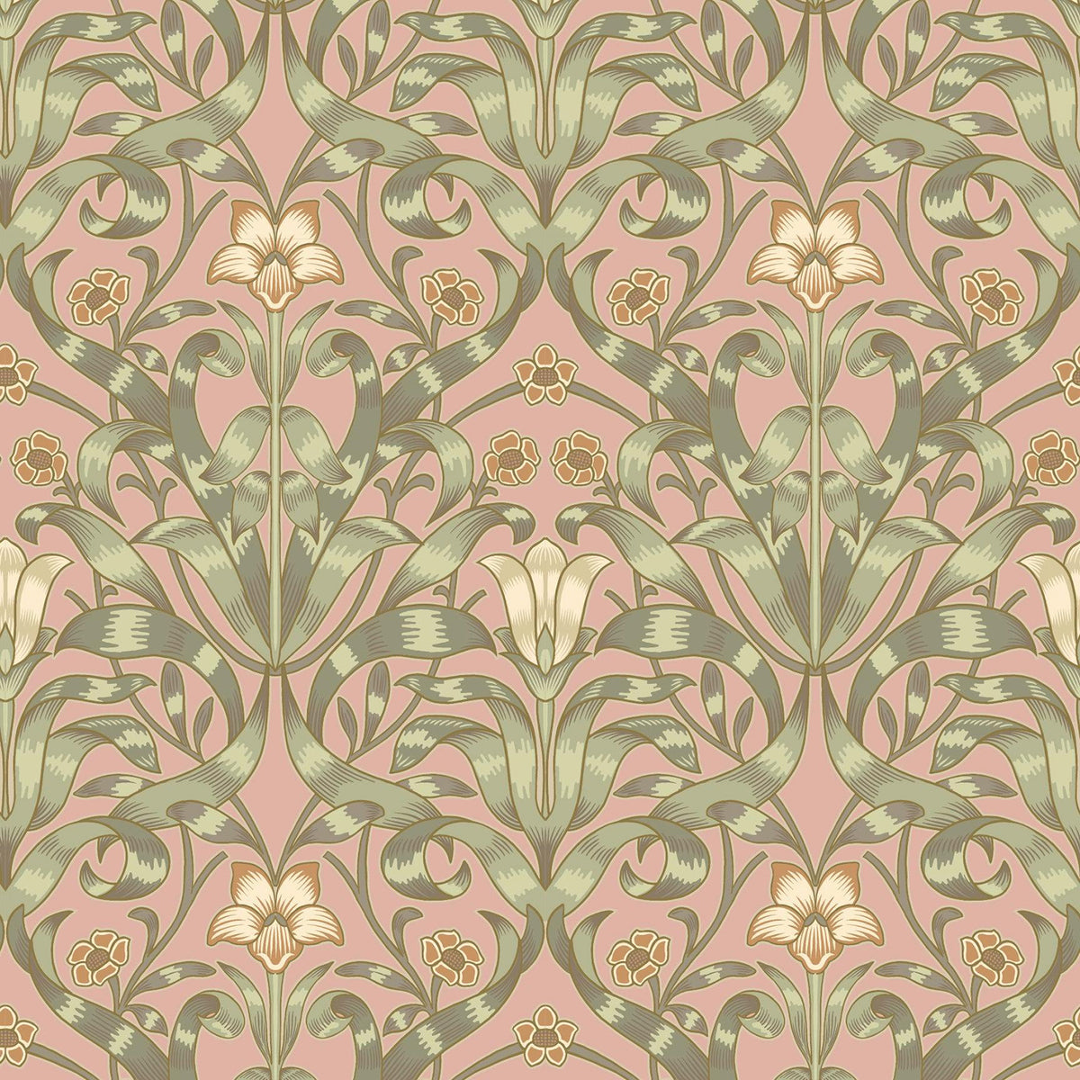 Mitchell Black Ribbon Lily Wallpaper