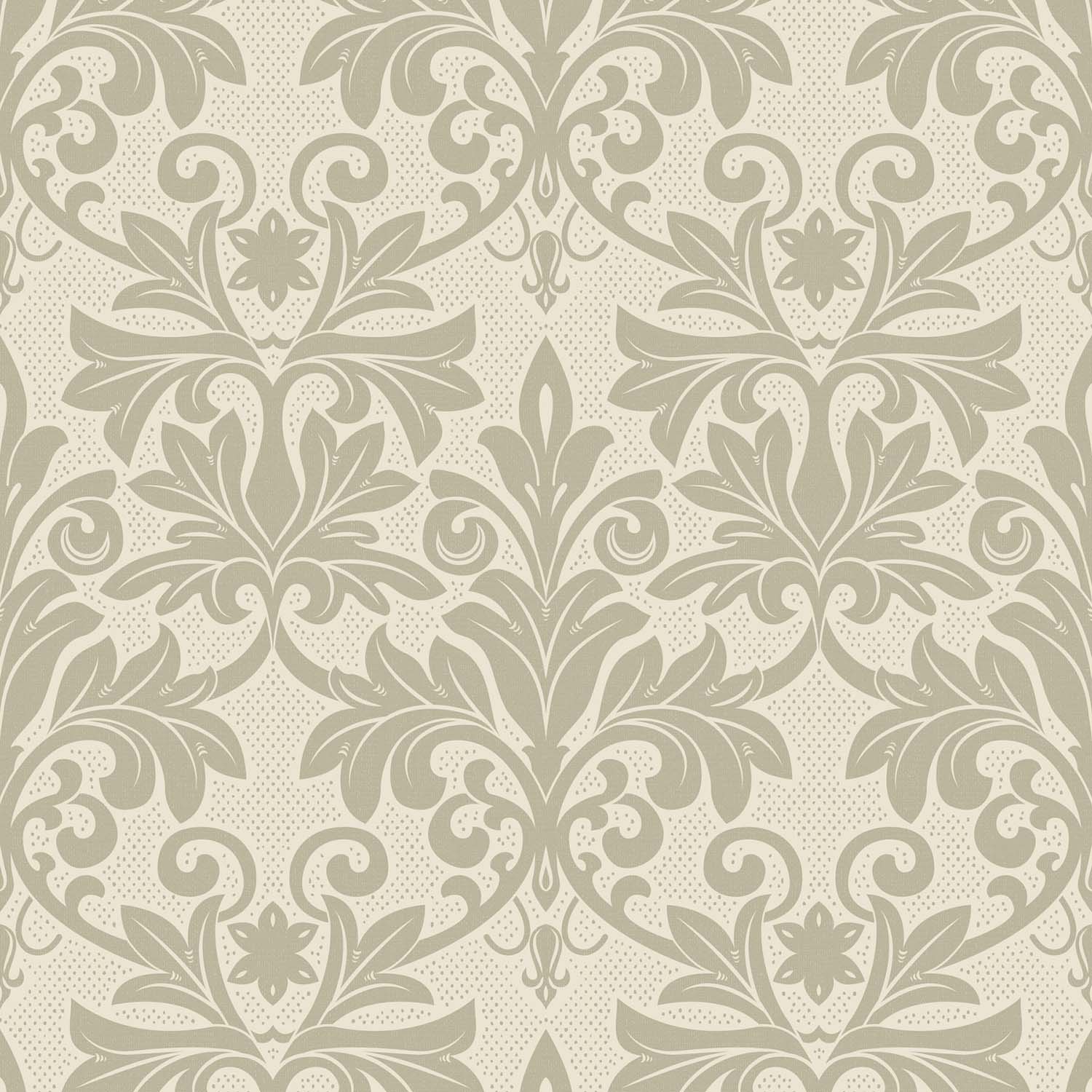 Rococo Relief designer wallpaper in Gold Tone styled in a sitting room