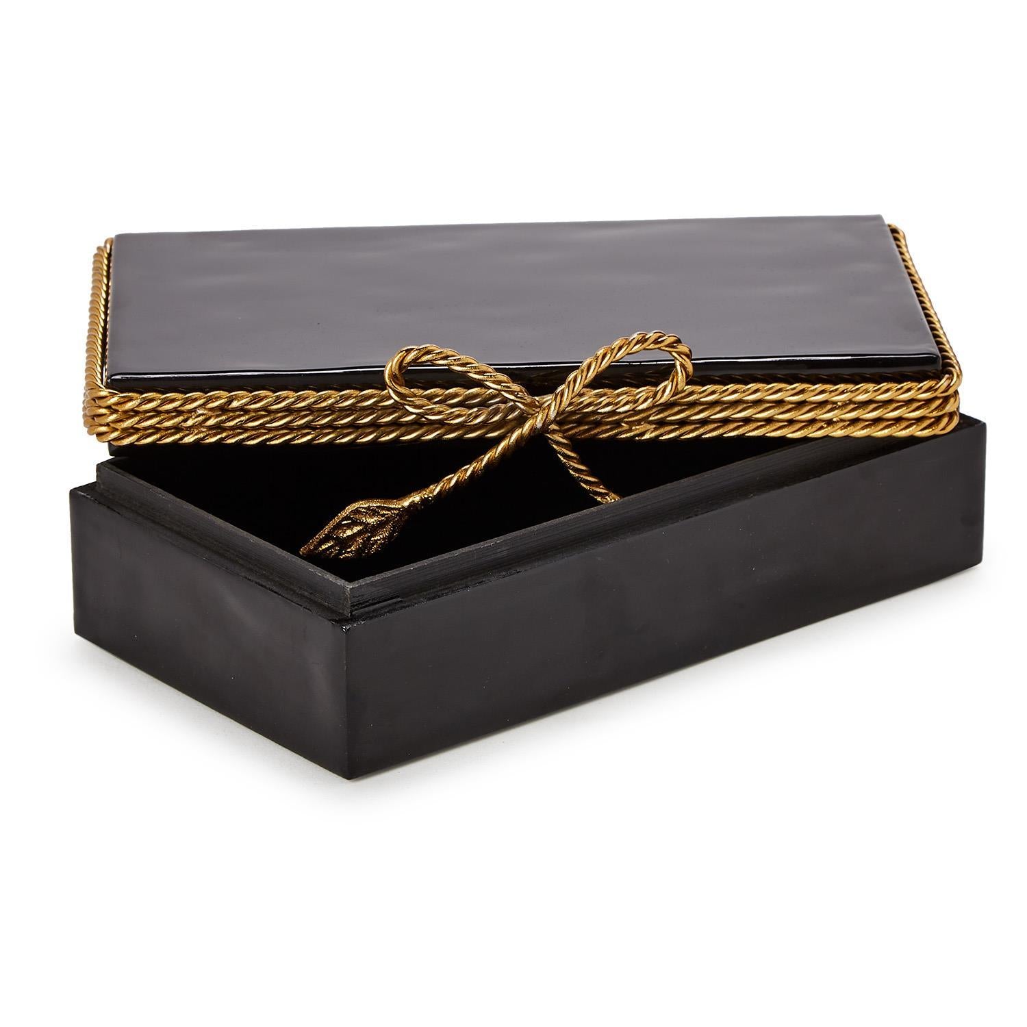 Golden Bow Enamel Covered Box