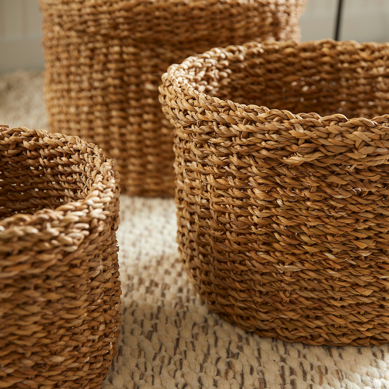 Seagrass Round Cuff Basket Set of 3