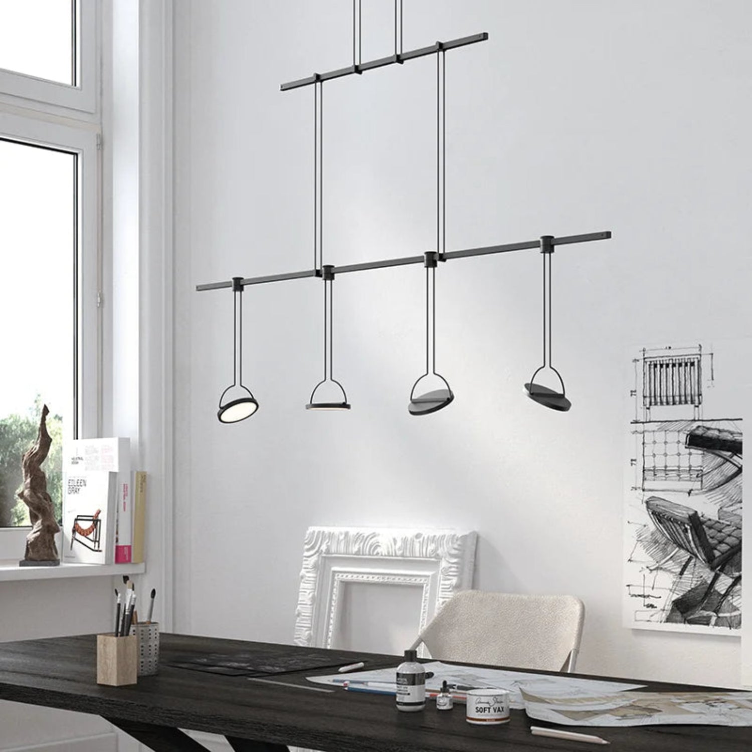 Sonneman Suspenders Satin Black SLS1155 Pendant