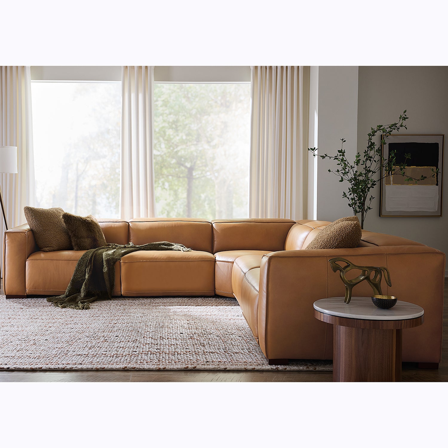 Hooker Furniture Fresco 5 Seat Sectional with Power Recline & Power Headrest