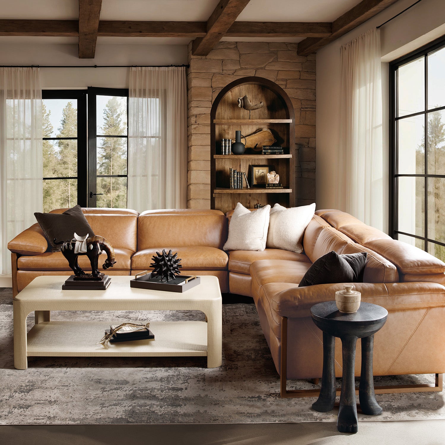 Hooker Furniture Jericho Five-Piece Power Sectional | Paynes Gray
