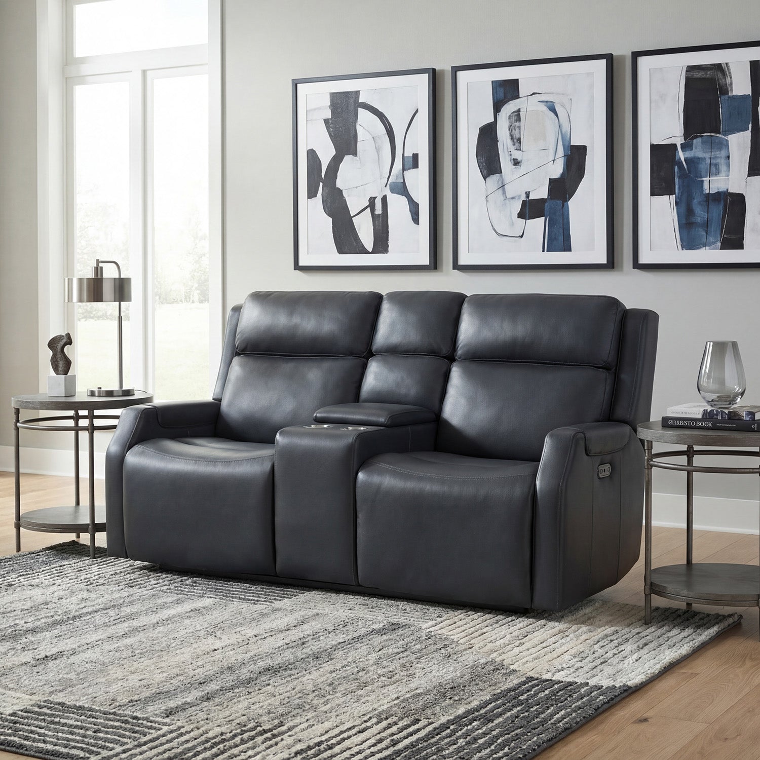 Hooker Furniture Nelson Blue Zero Gravity Loveseat with Power Headrests and Lumbar