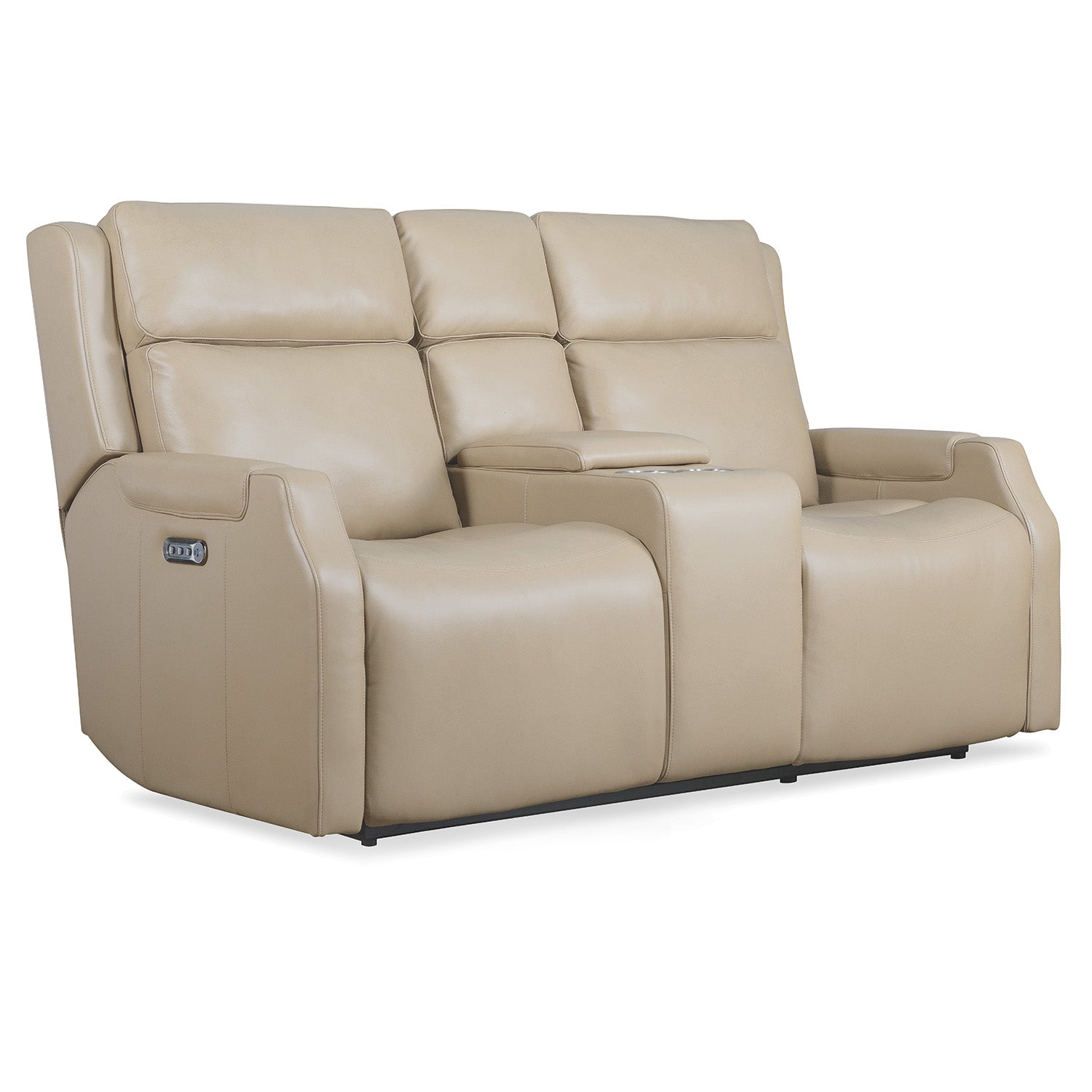 Hooker Furniture Nelson Beige Zero Gravity Loveseat with Power Headrests and Lumbar