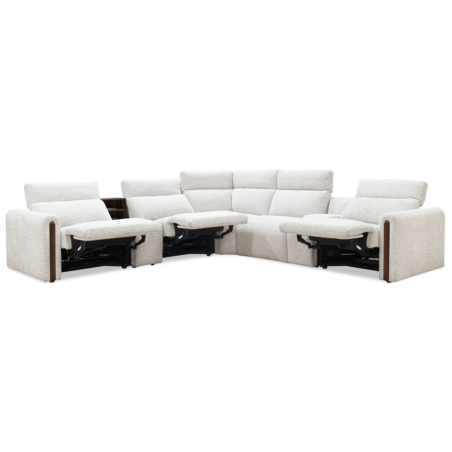 Hooker Furniture Anaheim McCurdy Stone Seven-Piece Power Sectional Sofa
