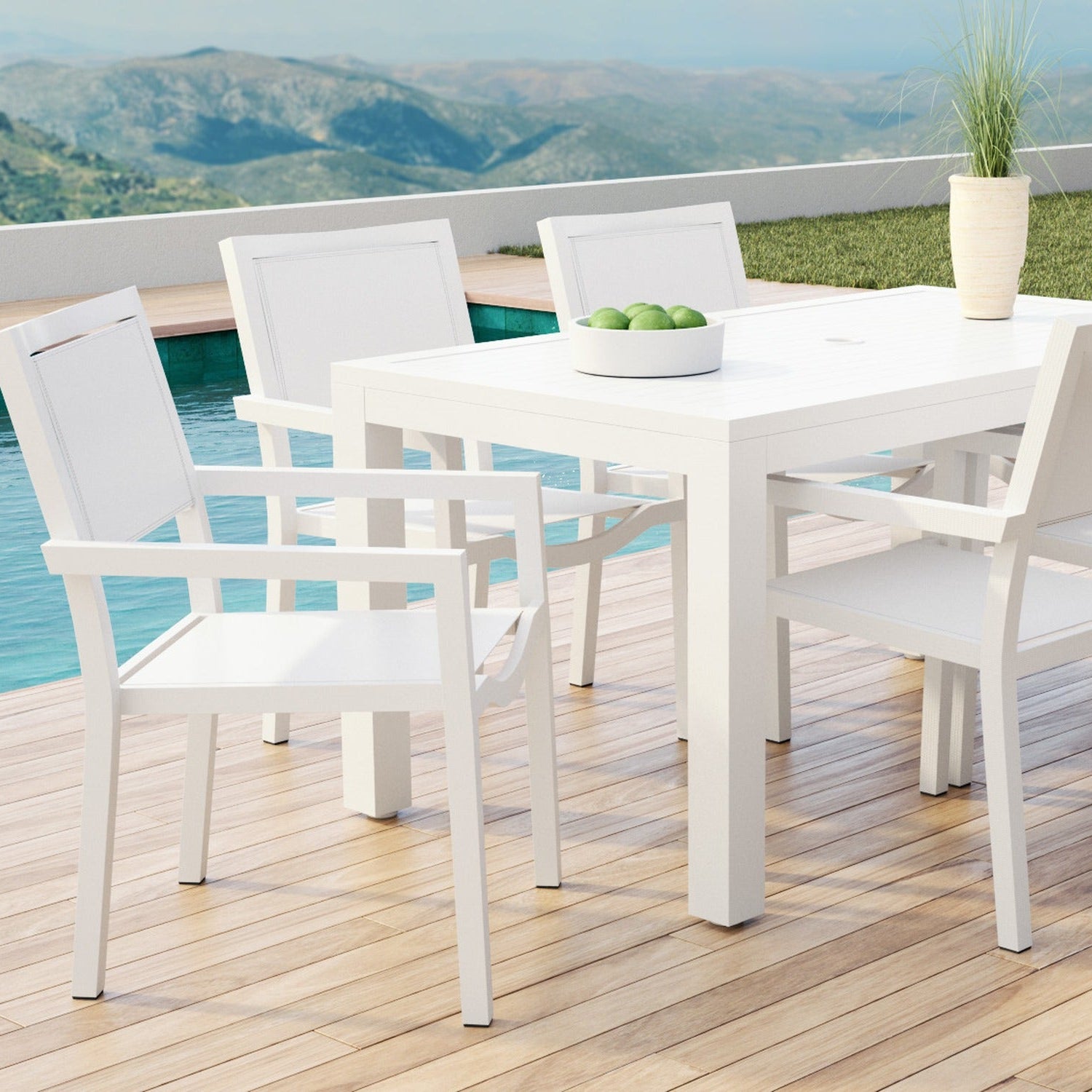 Sunset West Naples Outdoor Stackable Sling Dining Chair Set of 2
