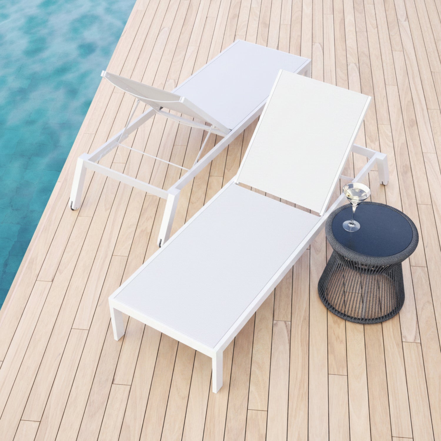 Sunset West Naples Outdoor Stackable Chaise Lounge