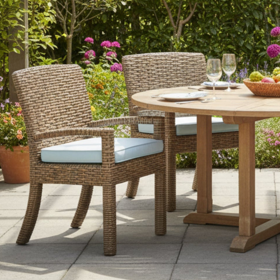 Sunset West Havana Canvas Skyline w/Self Welt Outdoor Dining Chair Set of 2