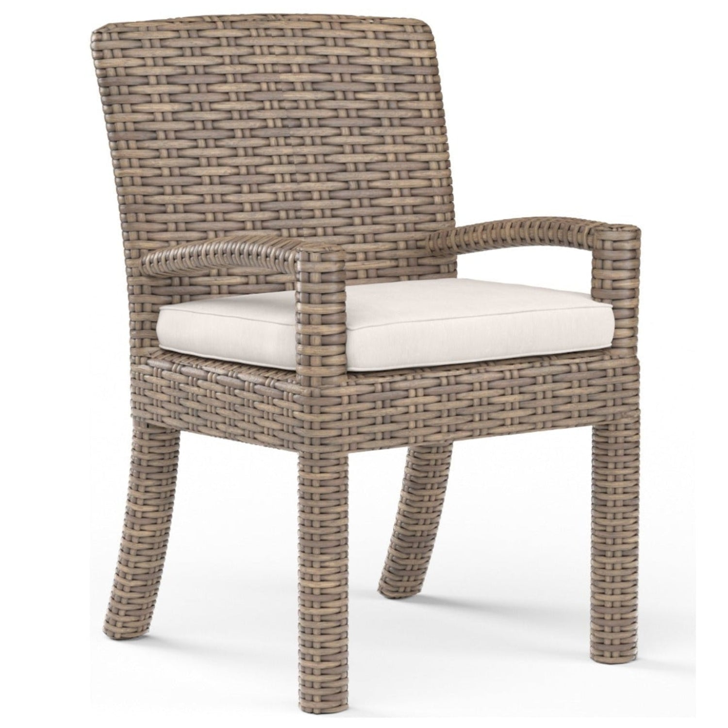 Sunset West Havana Canvas Natural w/Self Welt Outdoor Dining Chair Set of 2