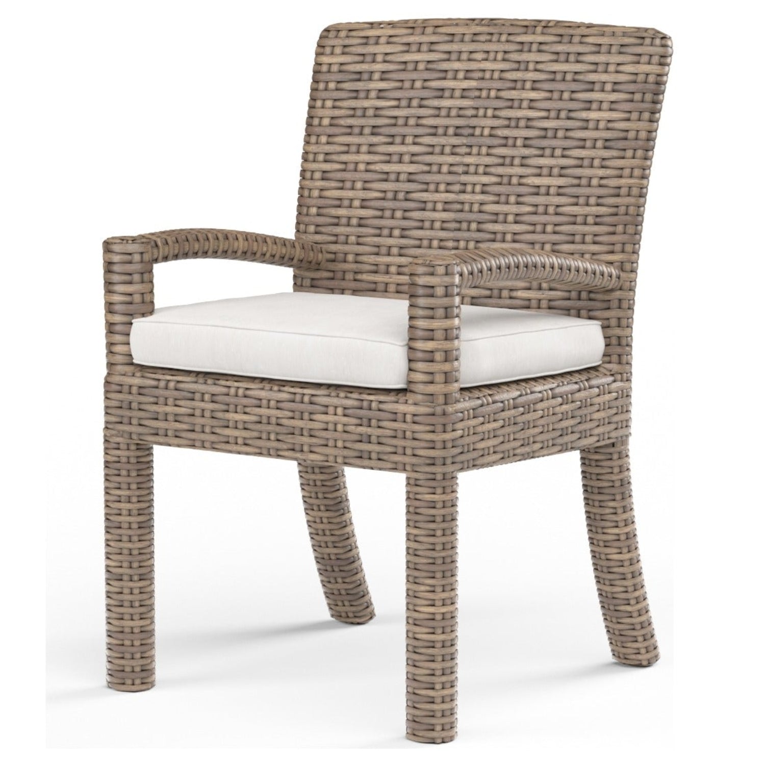 Sunset West Havana Canvas Flax w/Self Welt Outdoor Dining Chair Set of 2