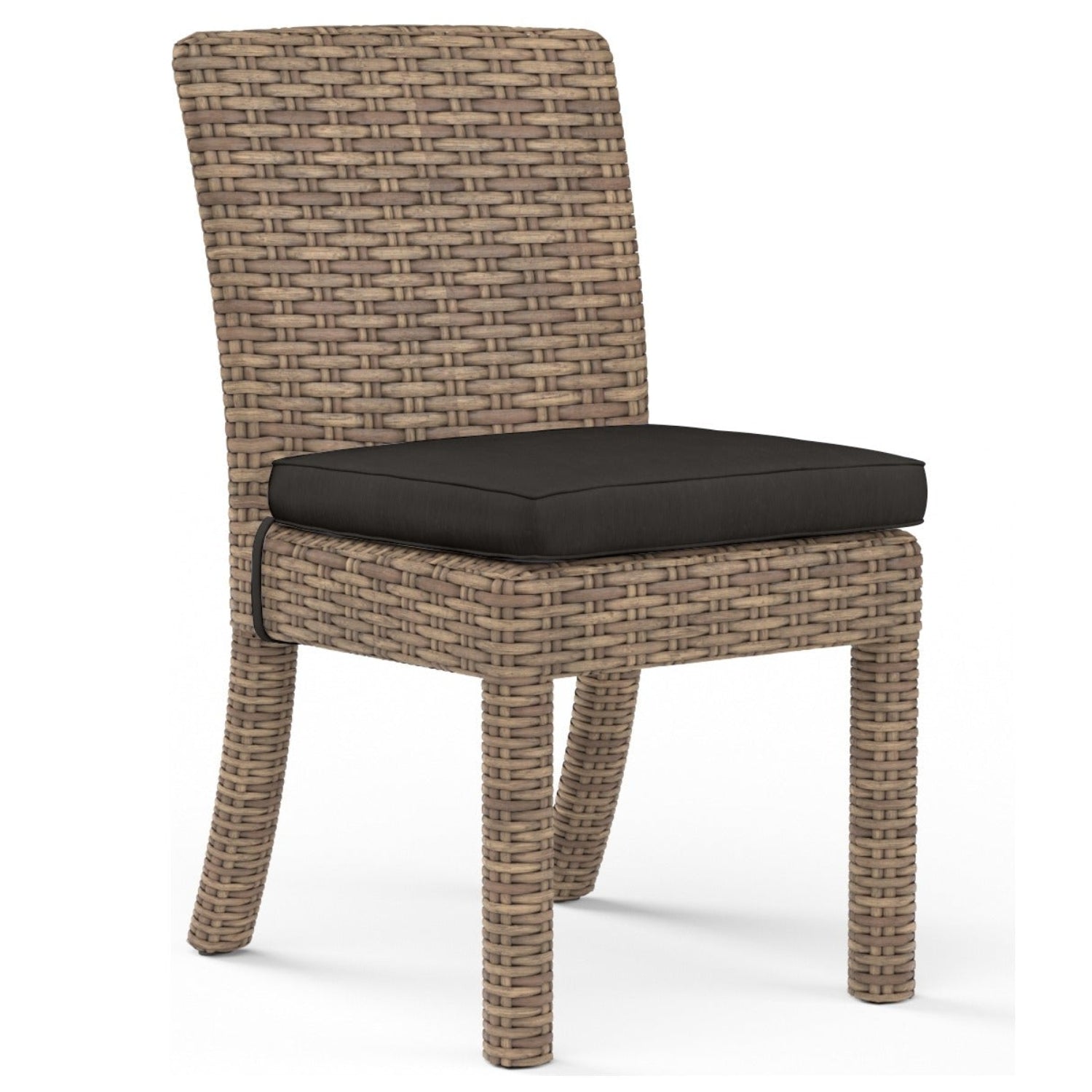 Sunset West Havana Spectrum Carbon w/Self Welt Outdoor Armless Dining Chair Set of 2