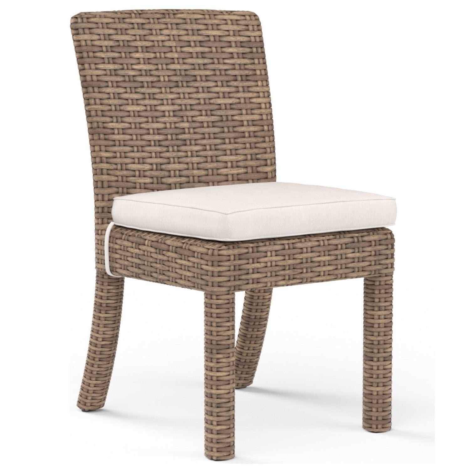Sunset West Havana Canvas Natural w/Self Welt Outdoor Armless Dining Chair Set of 2