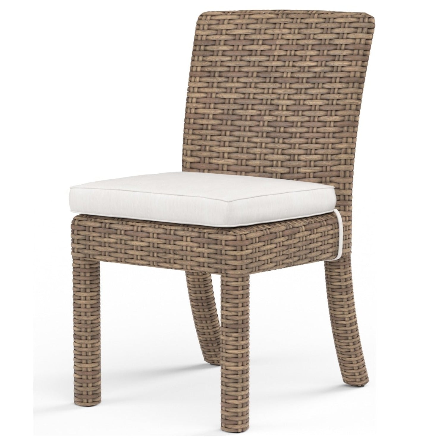 Sunset West Havana Canvas Flax w/Self Welt Outdoor Armless Dining Chair Set of 2