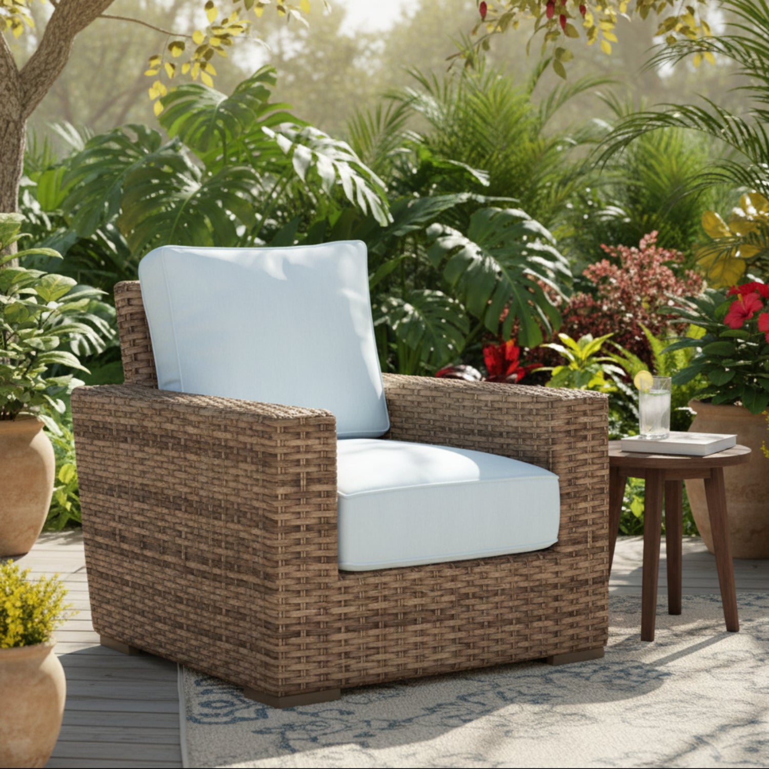Sunset West Havana Canvas Skyline w/Self Welt Outdoor Club Chair