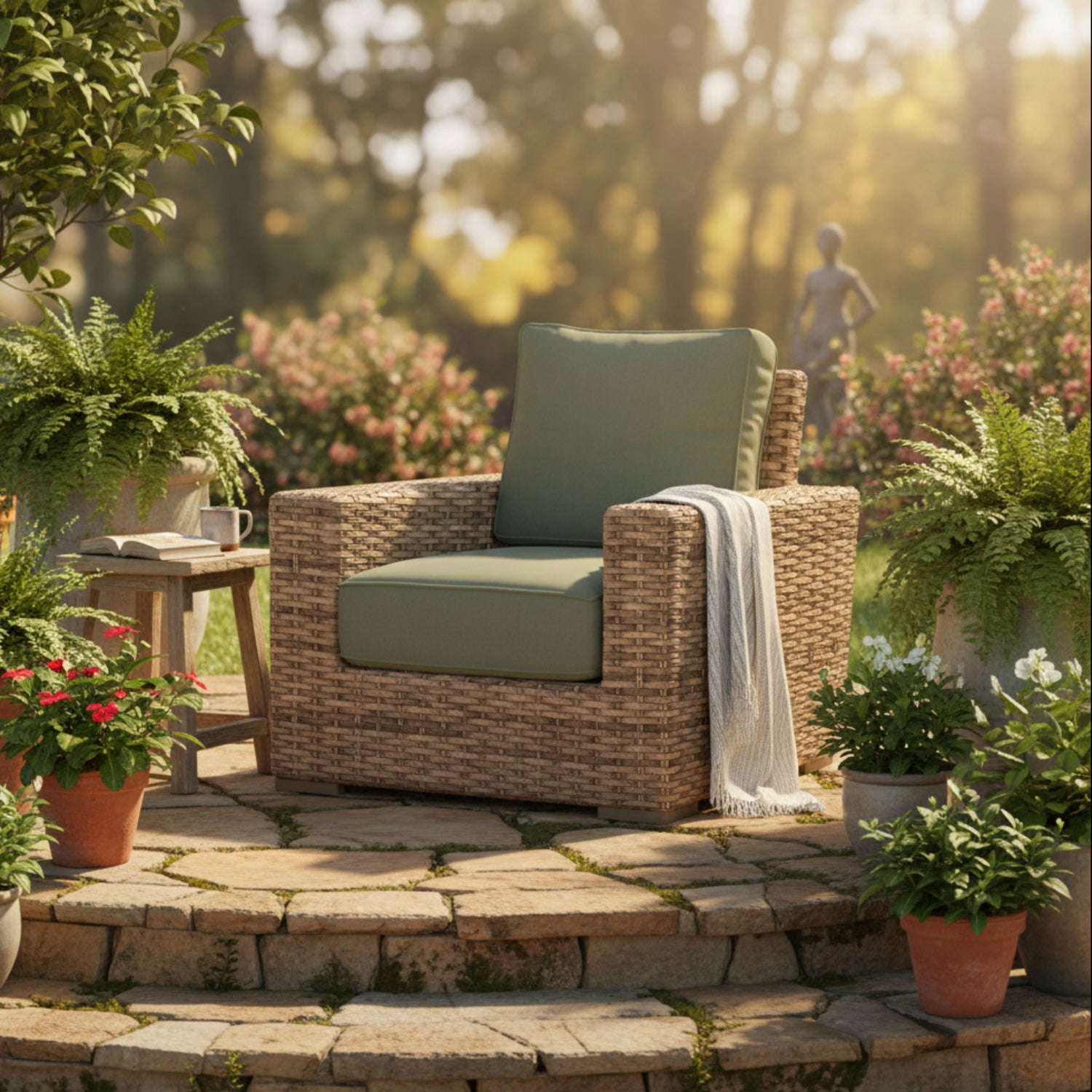 Sunset West Havana Cast Sage w/Self Welt Outdoor Club Chair