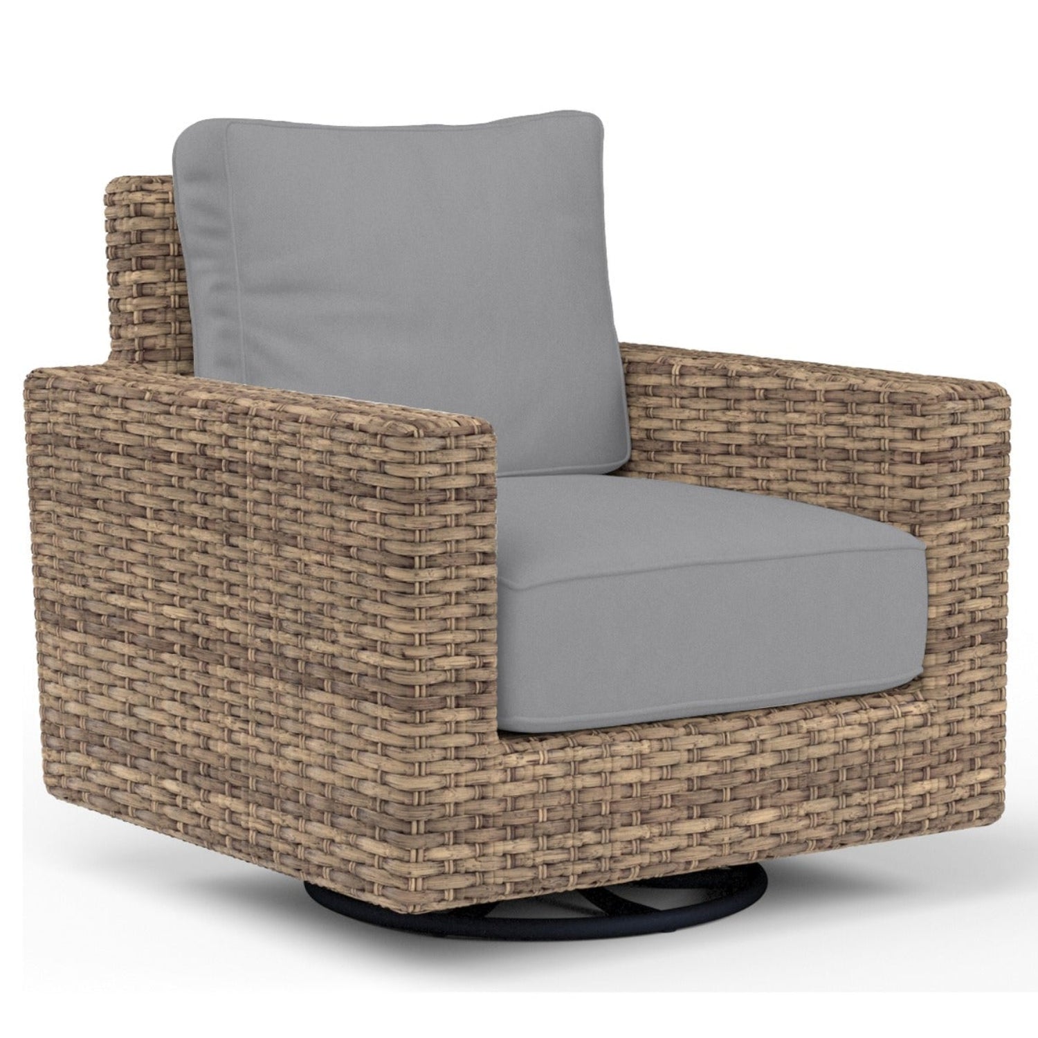 Sunset West Havana Canvas Granite w/Self Welt Outdoor Swivel Club Rocker