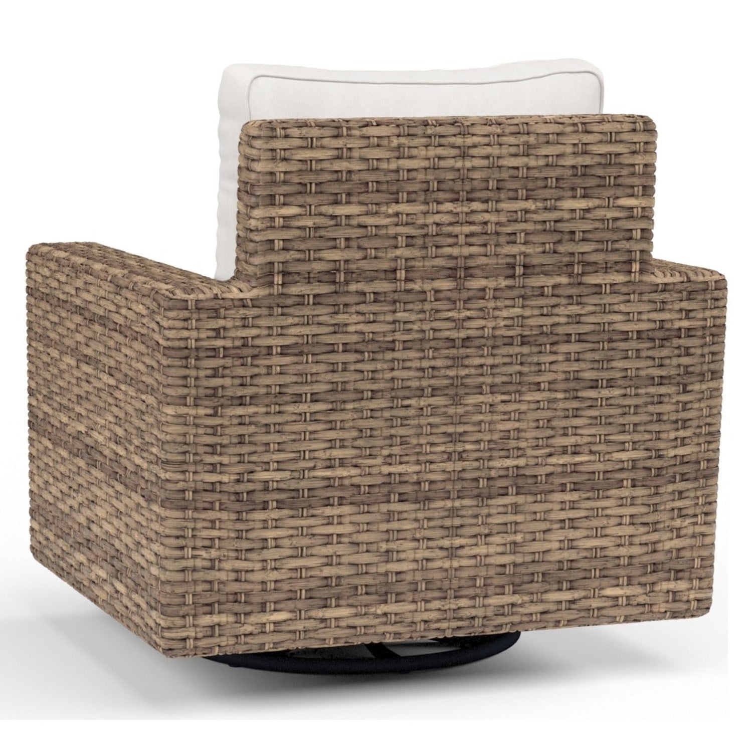 Sunset West Havana Canvas Flax w/Self Welt Outdoor Swivel Club Rocker