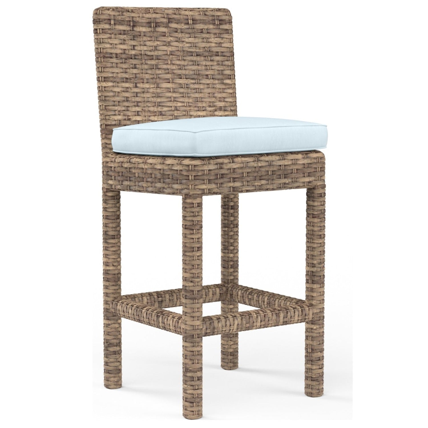 Sunset West Havana Canvas Skyline w/Self Welt Outdoor Barstool Set of 2