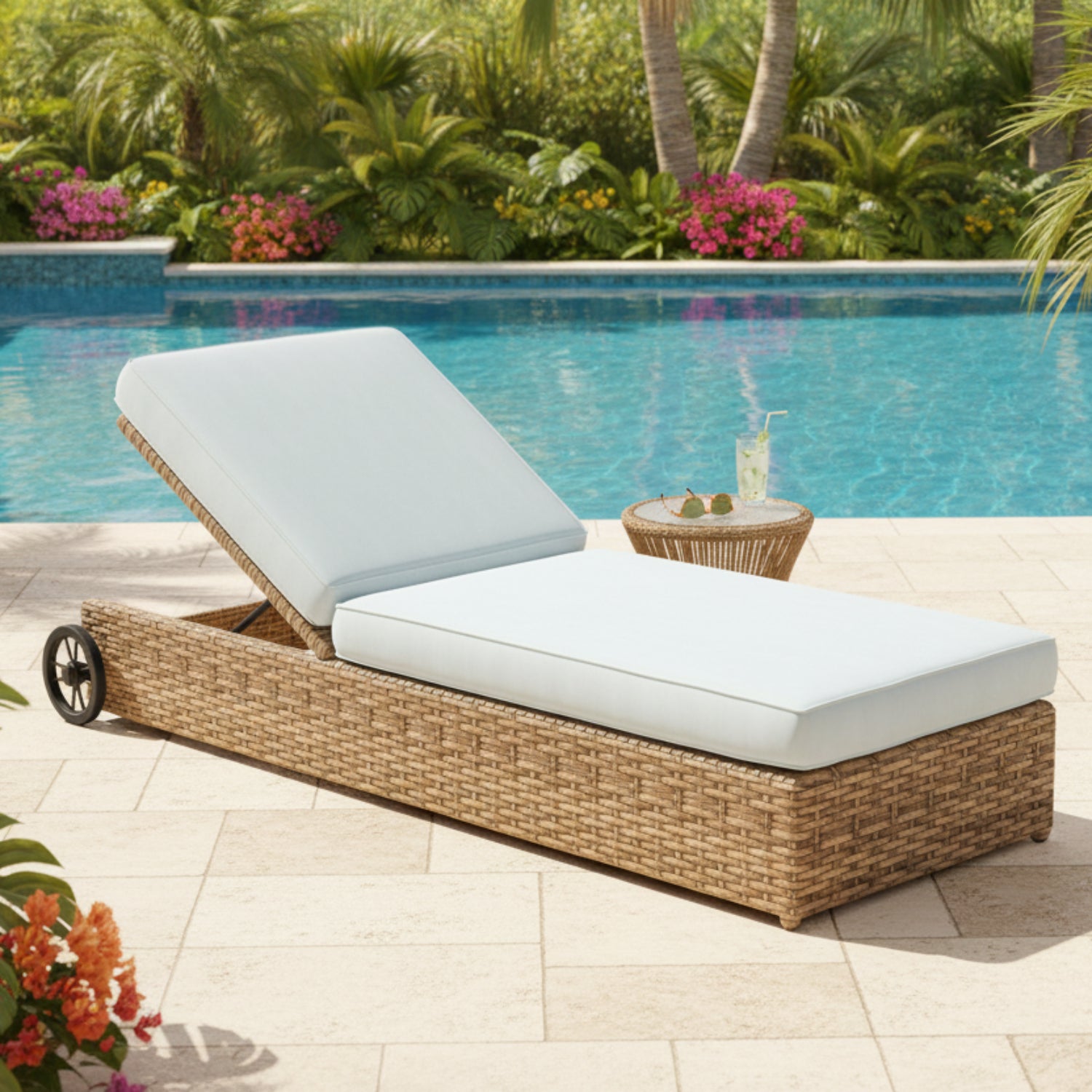 Sunset West Havana Canvas Skyline w/Self Welt Outdoor Adjustable Chaise