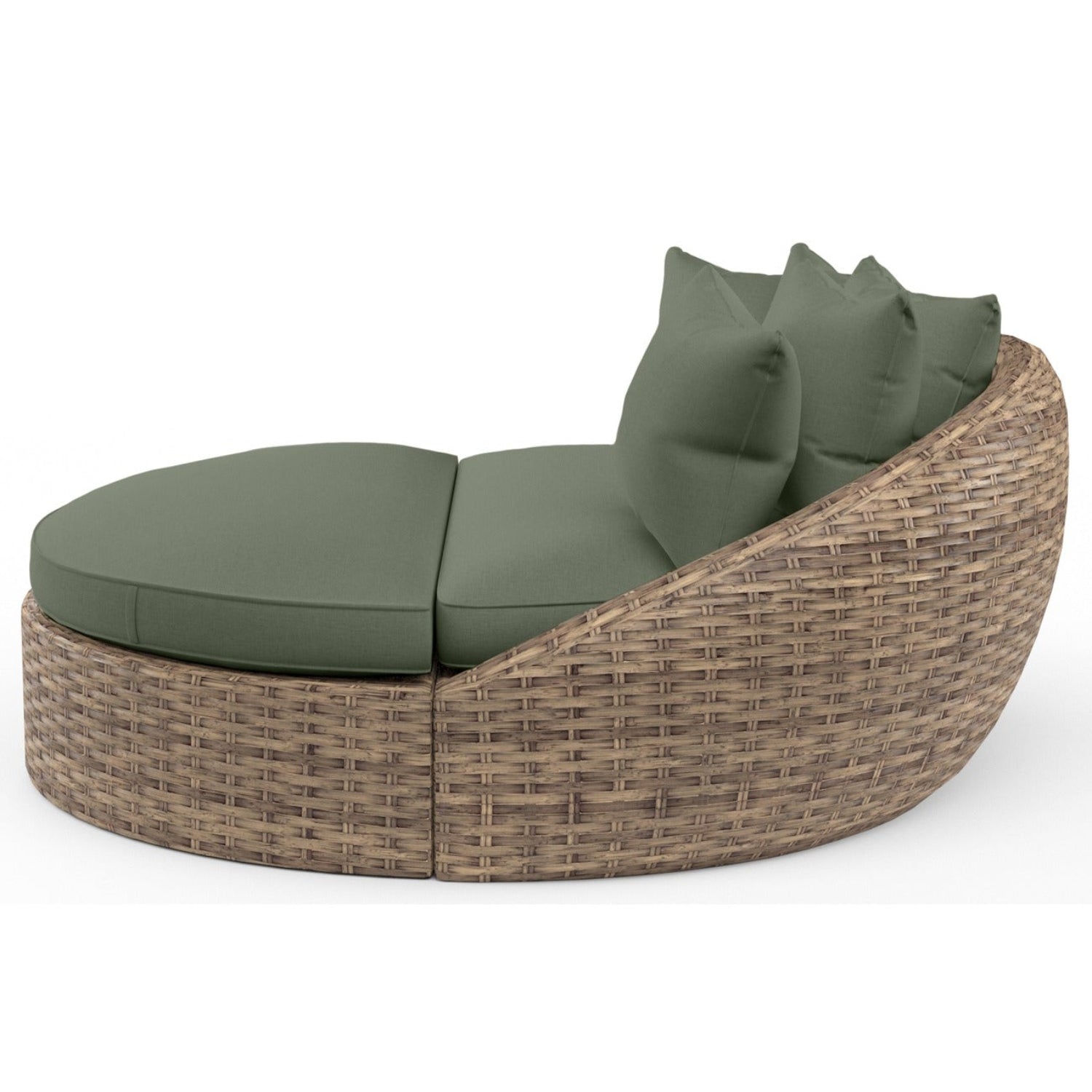 Sunset West Havana Cast Sage w/Self Welt Round Outdoor Daybed