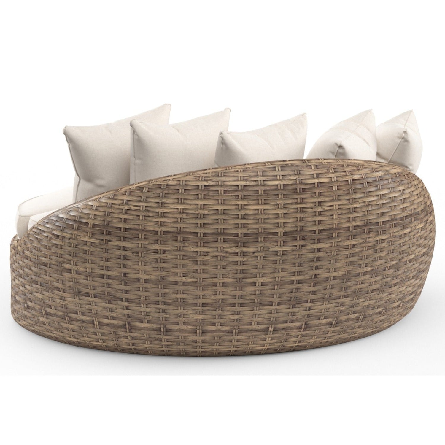 Sunset West Havana Canvas Flax w/Self Welt Round Outdoor Daybed