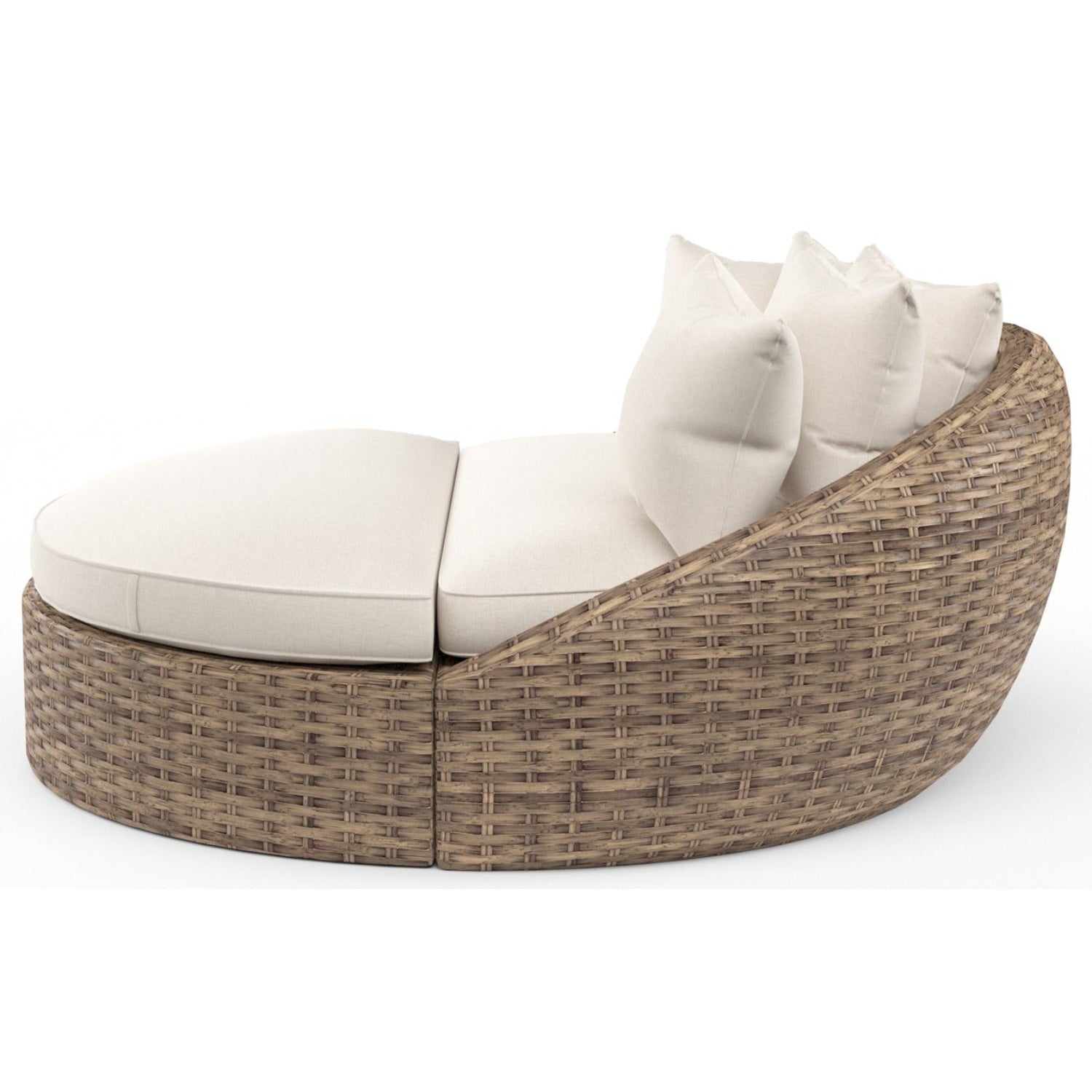 Sunset West Havana Canvas Flax w/Self Welt Round Outdoor Daybed