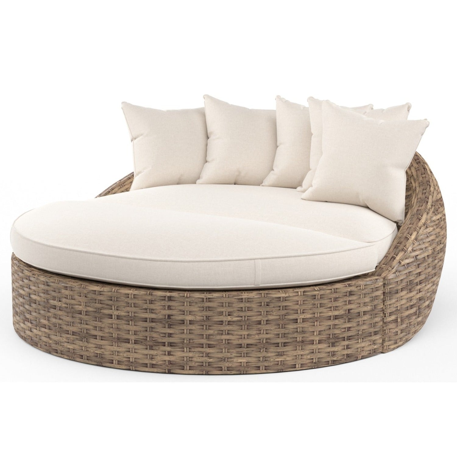 Sunset West Havana Canvas Flax w/Self Welt Round Outdoor Daybed